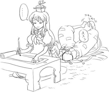Keine/Mokou Sketches (Ojiya (Fueru Gohan))