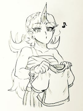 勇儀さんの服が横から開きそうな作りに見えるので着方を妄想してみた。 (Menotama)