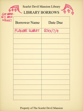 Library due date card trend - Touhou edition (Supermarco64)