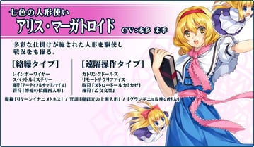 Touhou Sky Arena Character Settings